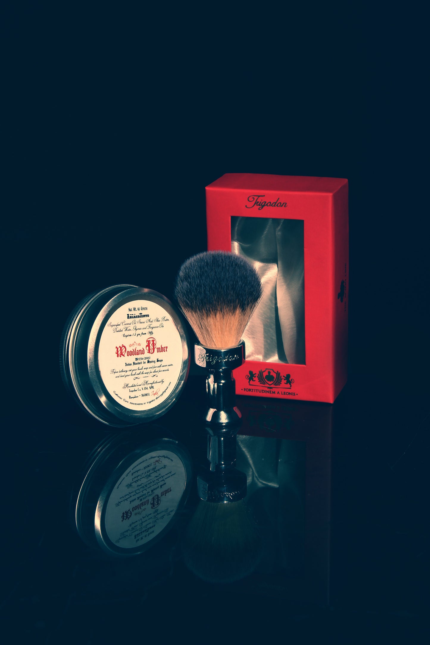 Woodland Umber Shaving Soap and Fortitudinem Brush